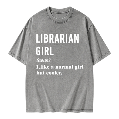 Pagewings Librarian Girl Unisex Washed T-shirt