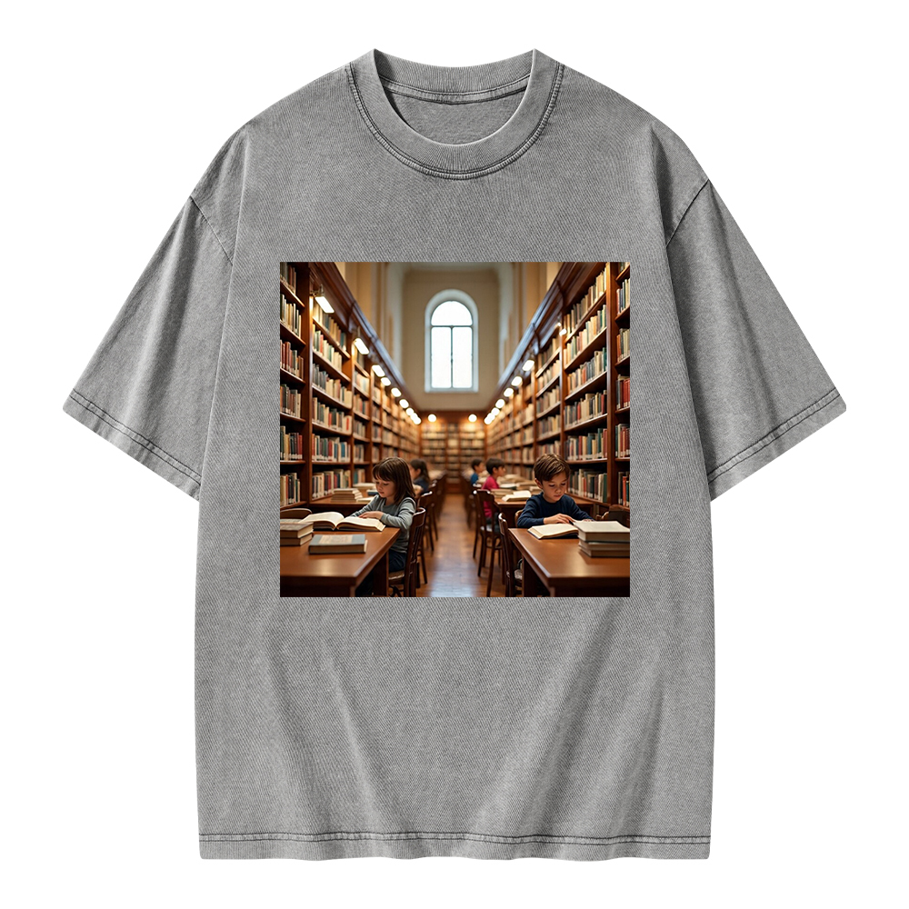 Pagewings Library Unisex Washed T-shirt