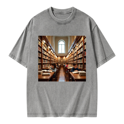 Pagewings Library Unisex Washed T-shirt