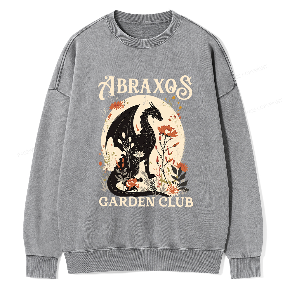 Pagewings Abraxos Flower Garden Club Washed Sweatshirt
