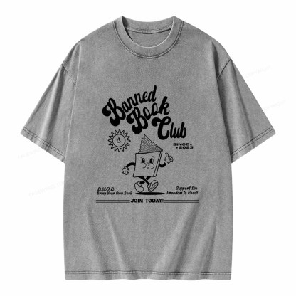 Pagewings Read Banned Books Unisex Washed T-shirt