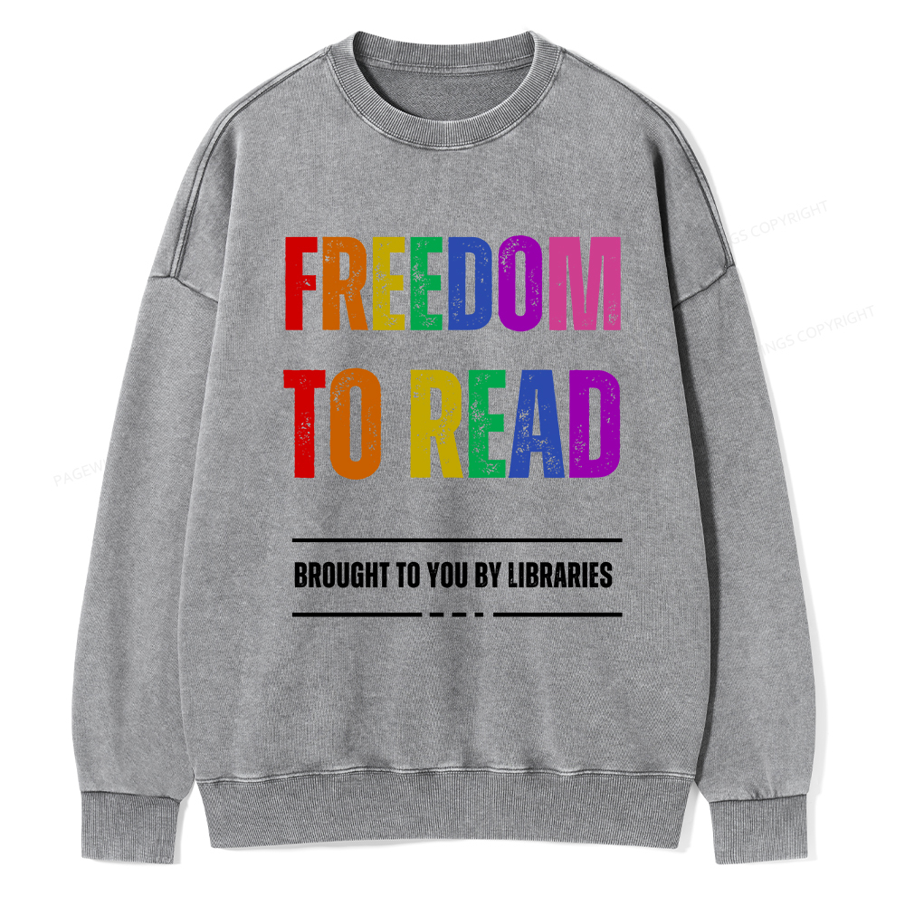 Pagewings Freedom to Read Washed Sweatshirt