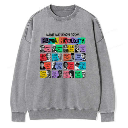 Pagewings What We Learn From Black History Washed Sweatshirt