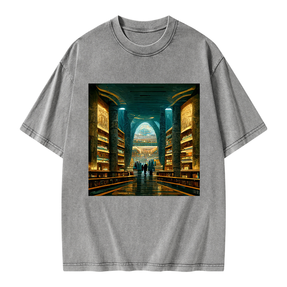 Pagewings Library Of Alexandria Unisex Washed T-shirt