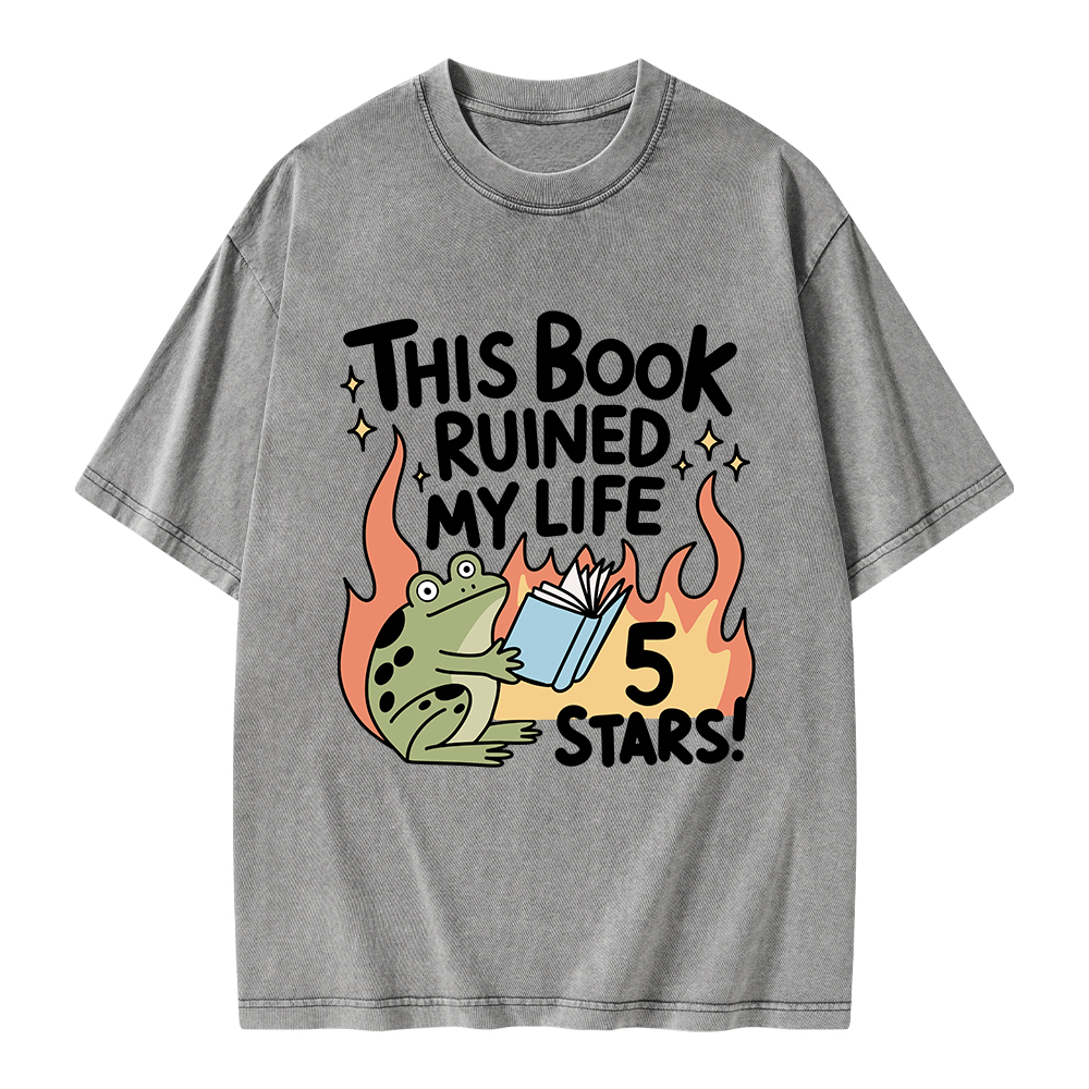 Pagewings This Book Ruined My Life 5 Stars Unisex Washed T-shirt