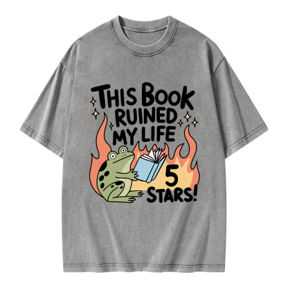 Pagewings This Book Ruined My Life 5 Stars Unisex Washed T-shirt