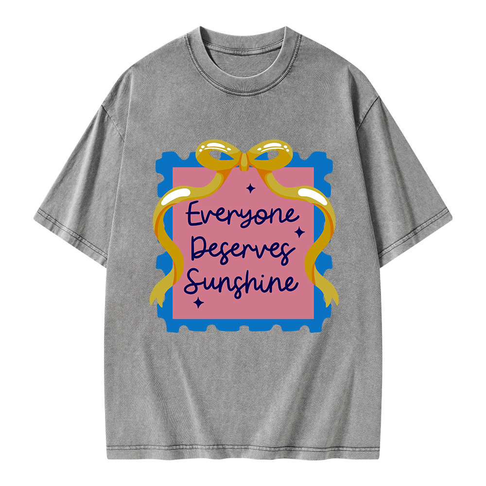 Pagewings Everyone Deserves Sunshine Unisex Washed T-shirt