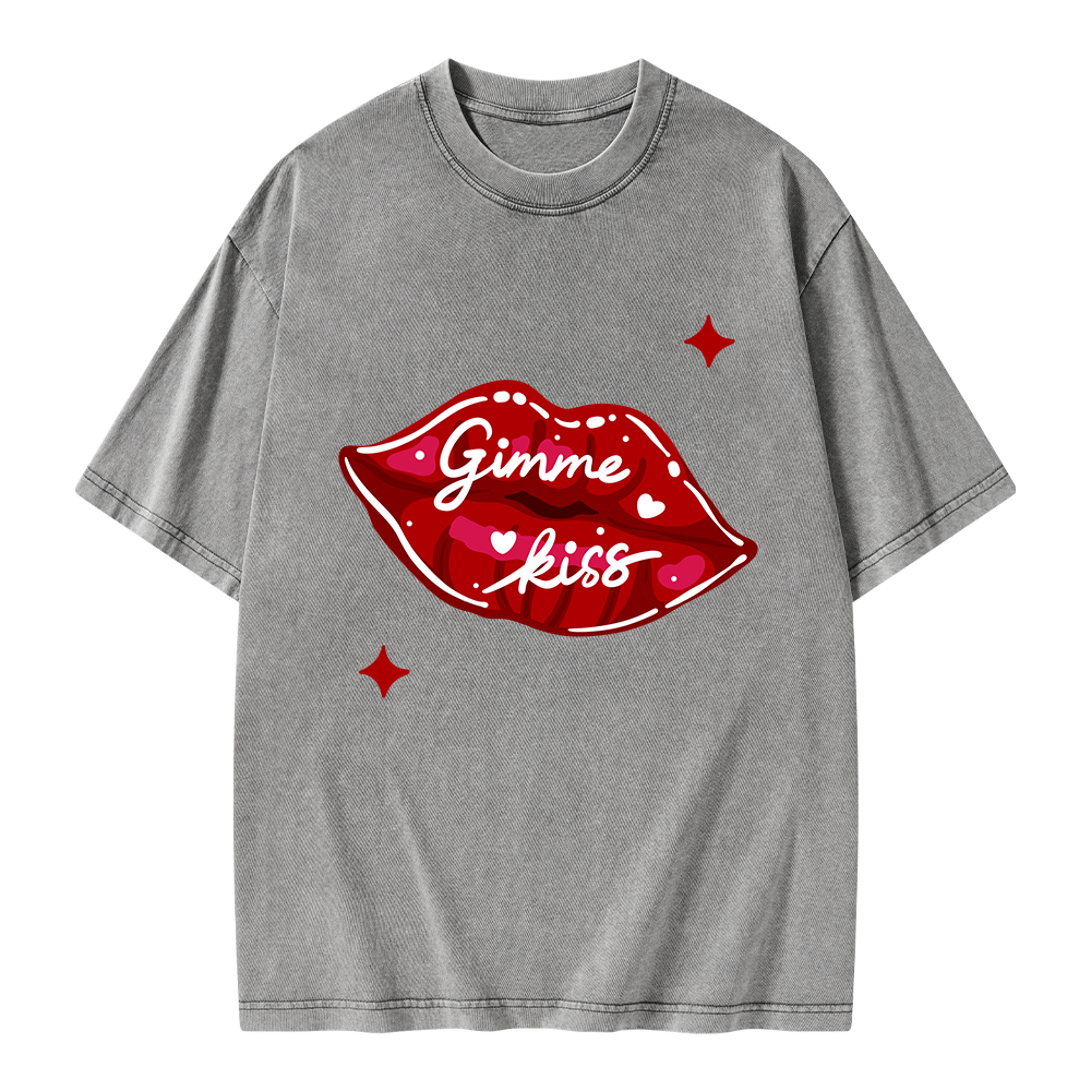 Pagewings Gimme Kiss Unisex Washed T-shirt