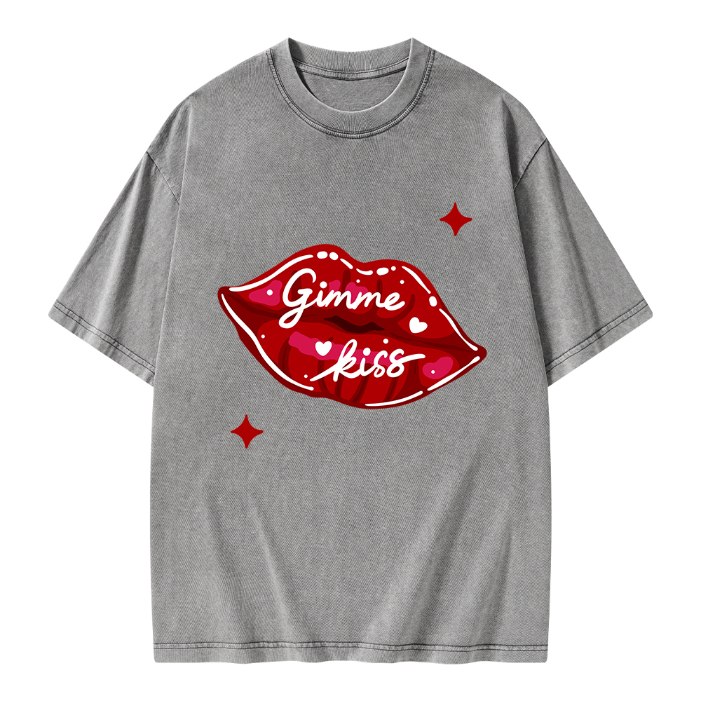 Pagewings Gimme Kiss Unisex Washed T-shirt