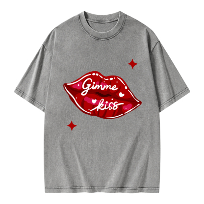 Pagewings Gimme Kiss Unisex Washed T-shirt