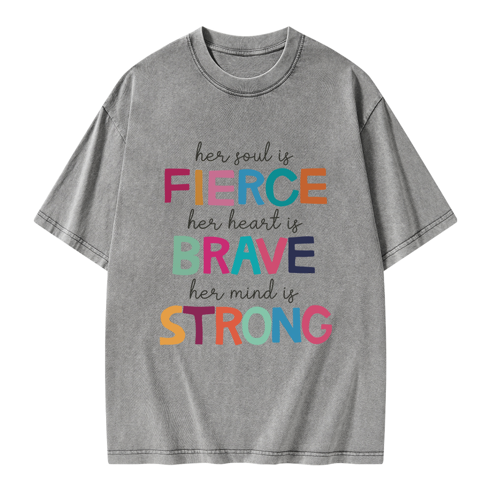 Pagewings Her Soul Is Fierce Unisex Washed T-shirt