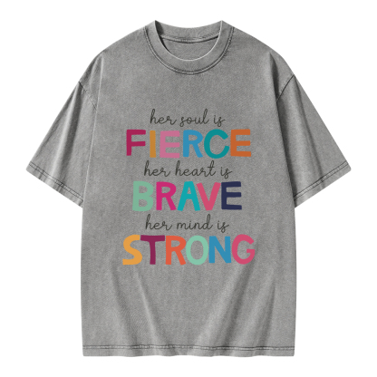 Pagewings Her Soul Is Fierce Unisex Washed T-shirt