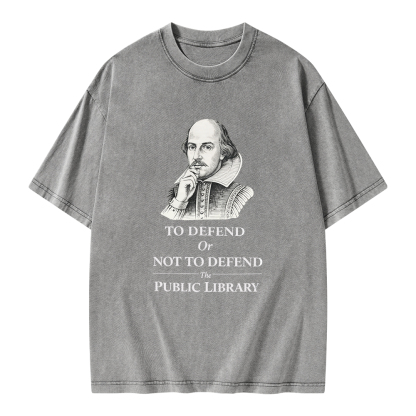 Pagewings To Defend Or Not To Defend The Public Library Unisex Washed T-shirt