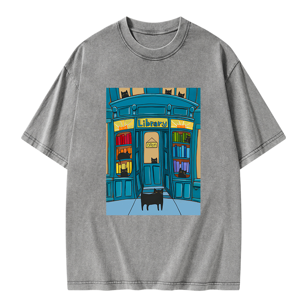 Pagewings Library Unisex Washed T-shirt