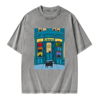 Pagewings Library Unisex Washed T-shirt