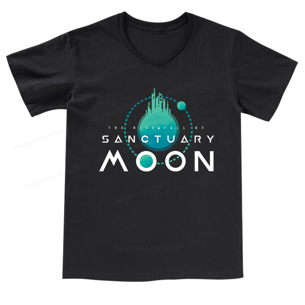 Pagewings Sanctuary Moon V-neck T-shirt