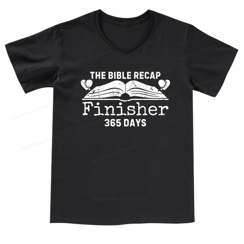Pagewings The Bible Recap Finisher 365 Days V-neck T-shirt