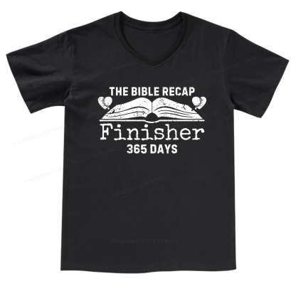 Pagewings The Bible Recap Finisher 365 Days V-neck T-shirt