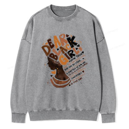Pagewings Dear Black Girl Black History Month Washed Sweatshirt