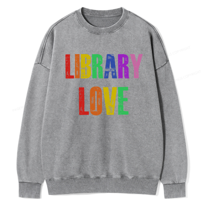 Pagewings Rainbow Library Love Washed Sweatshirt