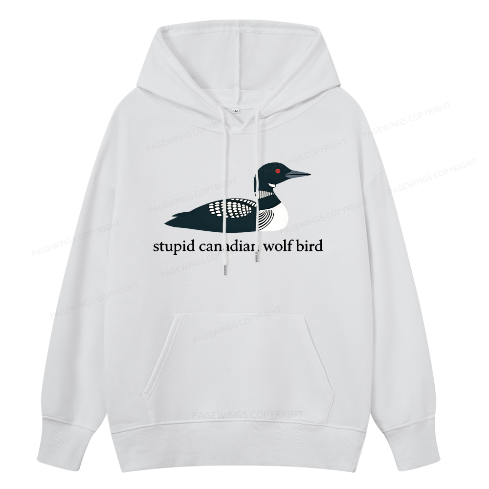Pagewings Stupid Canadian Wolf Bird Unisex Classic Hoodie