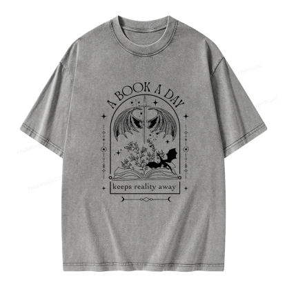 Pagewings A Book a Day Dragon Unisex Washed T-shirt