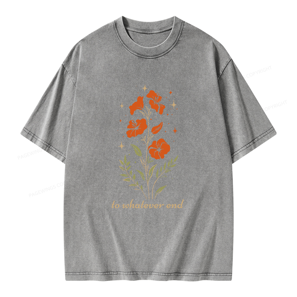 Pagewings Throne of Glass To Whatever End Unisex Washed T-shirt