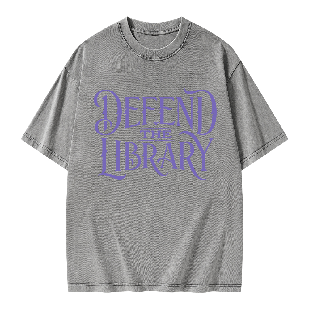 Pagewings Defend The Library Unisex Washed T-shirt