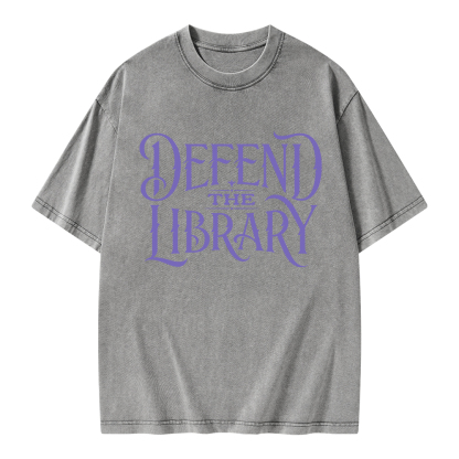 Pagewings Defend The Library Unisex Washed T-shirt