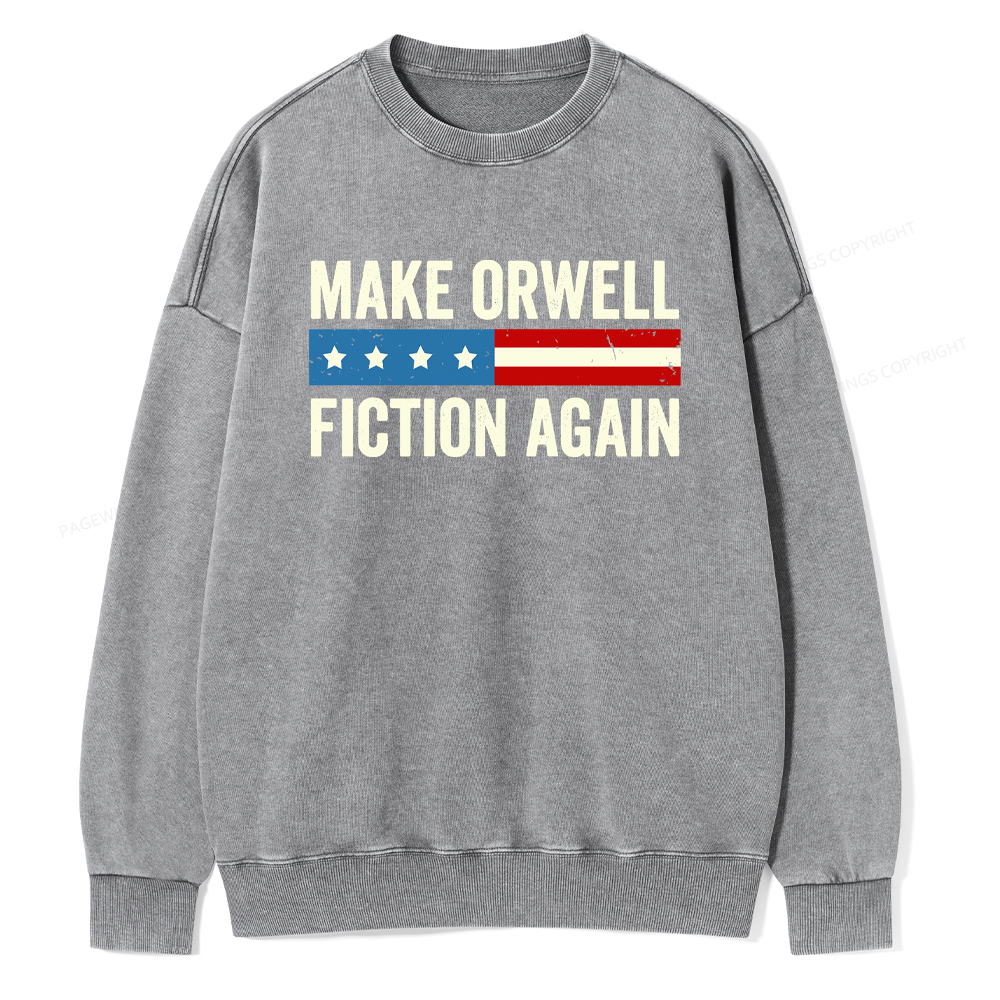 Pagewings Make Orwell Fiction Again Washed Sweatshirt