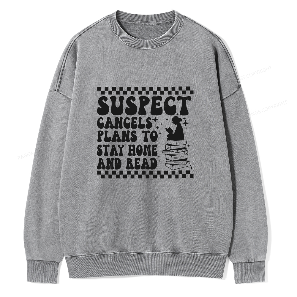 Pagewings Cancels Plans To Stay Home And Read Unisex Washed Sweatshirt