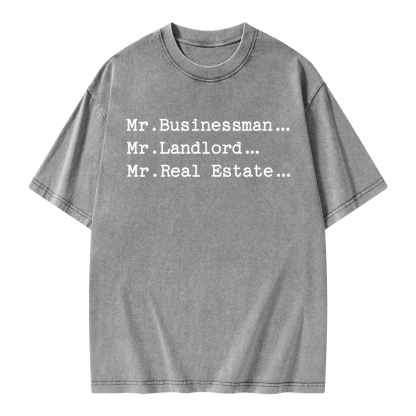 Pagewings Mr Businessman Mr Landlord Mr Real Estate Unisex Washed T-shirt