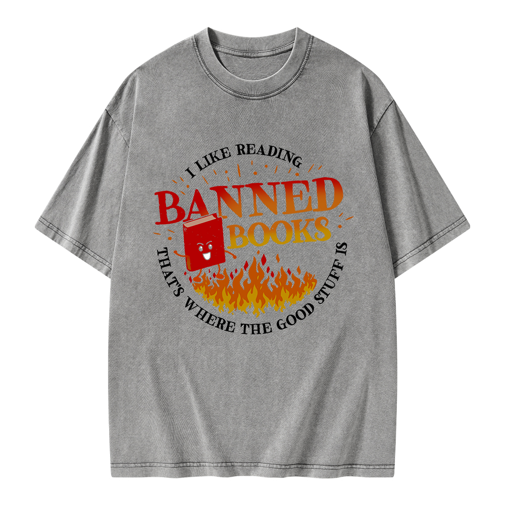 Pagewings Banned Books Unisex Washed T-shirt