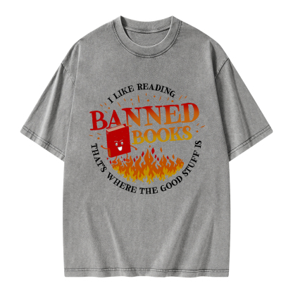 Pagewings Banned Books Unisex Washed T-shirt