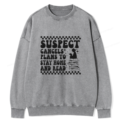 Pagewings Cancels Plans To Stay Home And Read Unisex Washed Sweatshirt