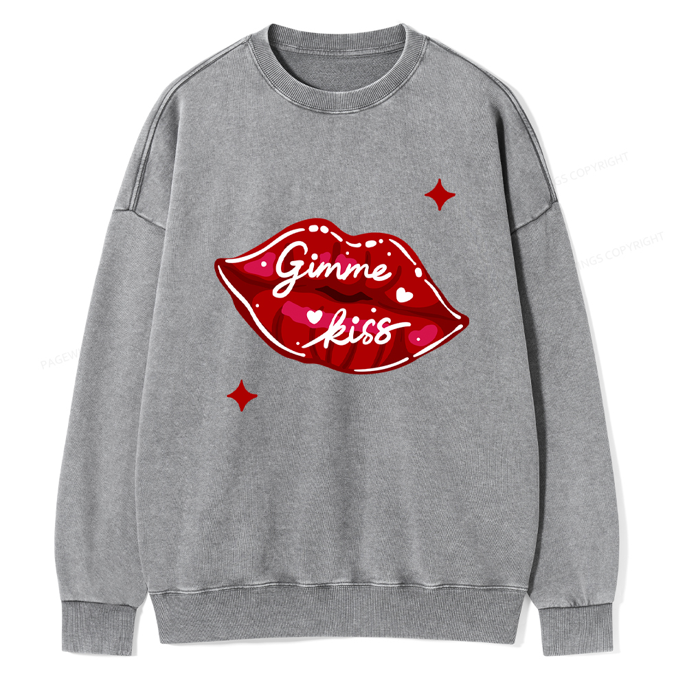 Pagewings Gimme Kiss Washed Sweatshirt