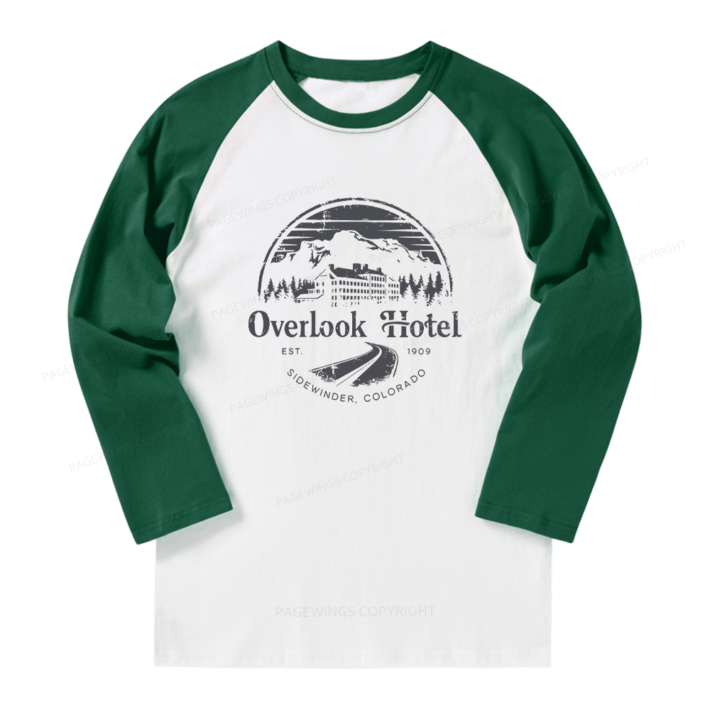 Pagewings Overlook Hotel Long Sleeve Raglan T-shirt