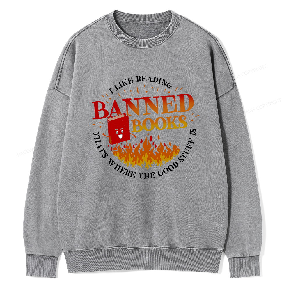 Pagewings Banned Books Washed Sweatshirt