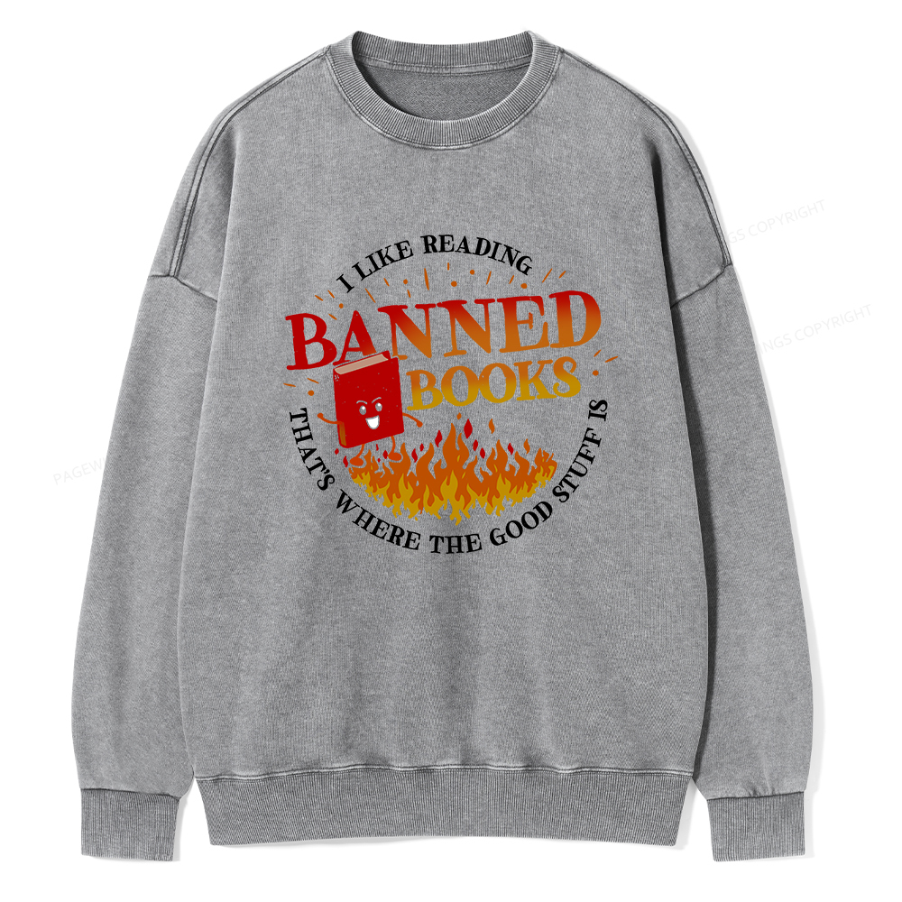 Pagewings Banned Books Washed Sweatshirt