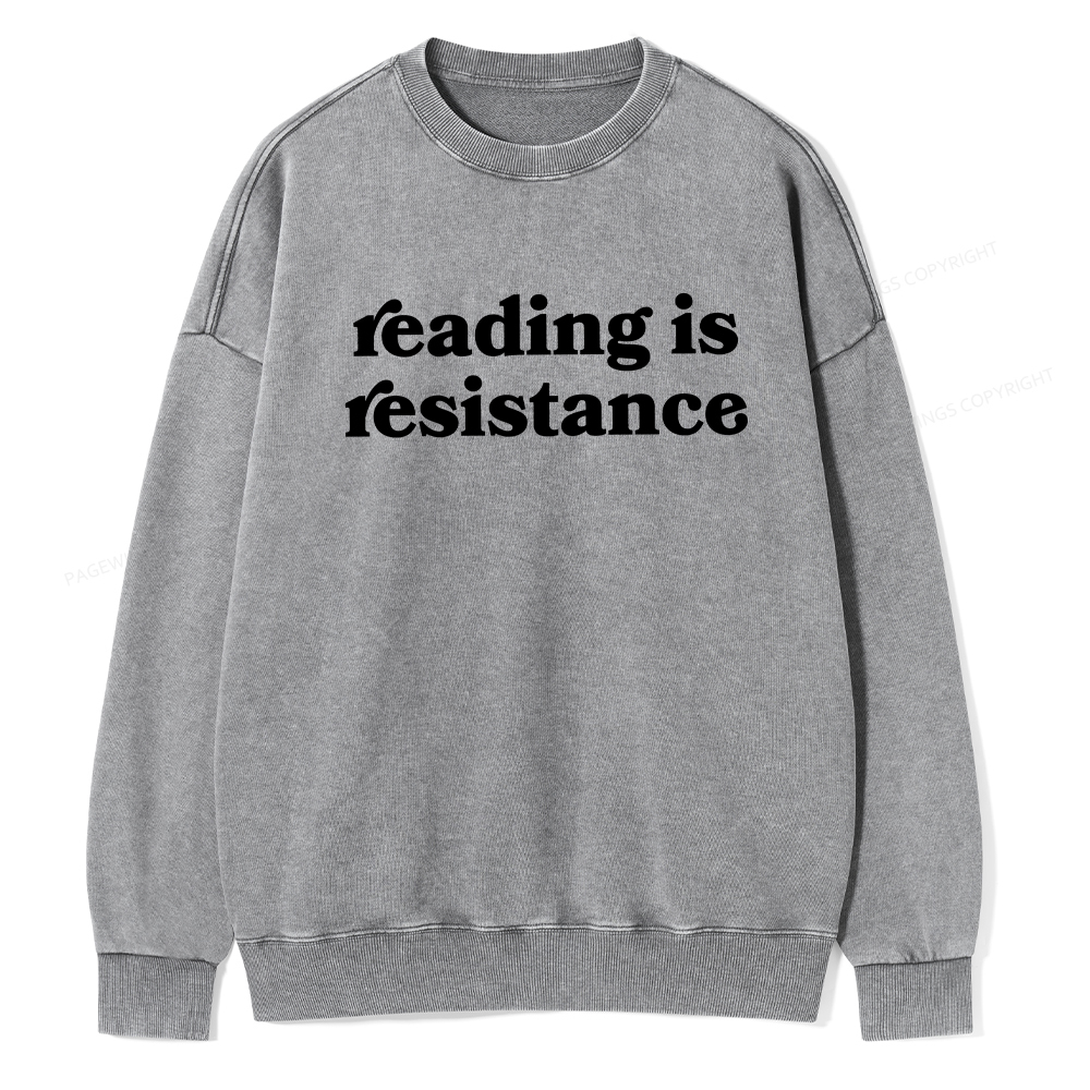 Pagewings Reading Is Resistance Washed Sweatshirt