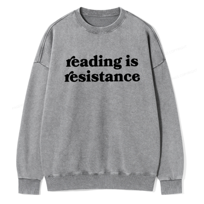Pagewings Reading Is Resistance Washed Sweatshirt