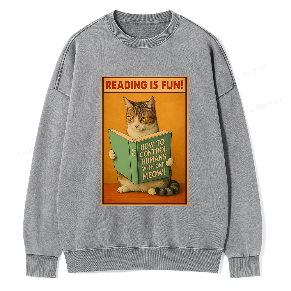 Pagewings Reading Is Fun Washed Sweatshirt