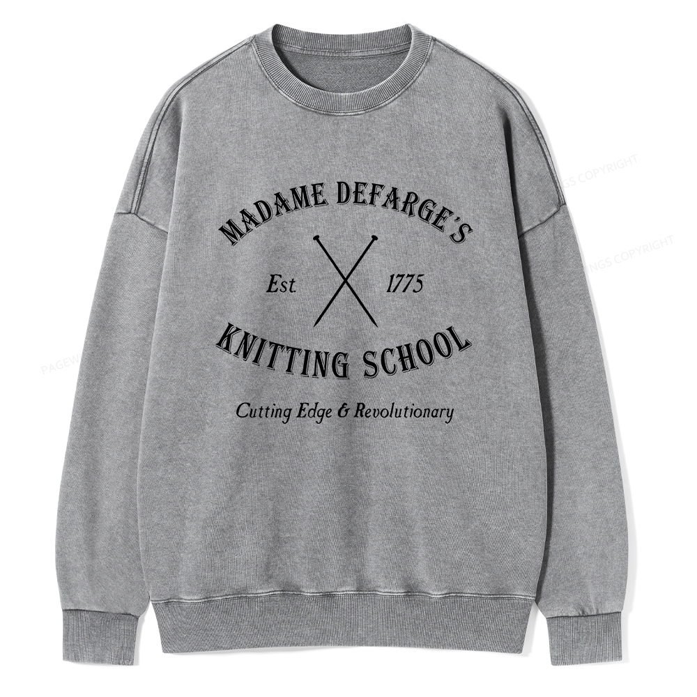 Pagewings Knitting School Washed Sweatshirt