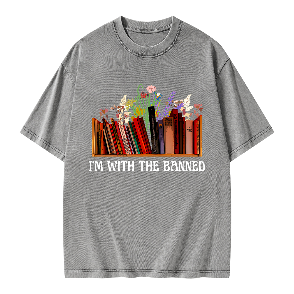 Pagewings I'm With The Banned Unisex Washed T-shirt