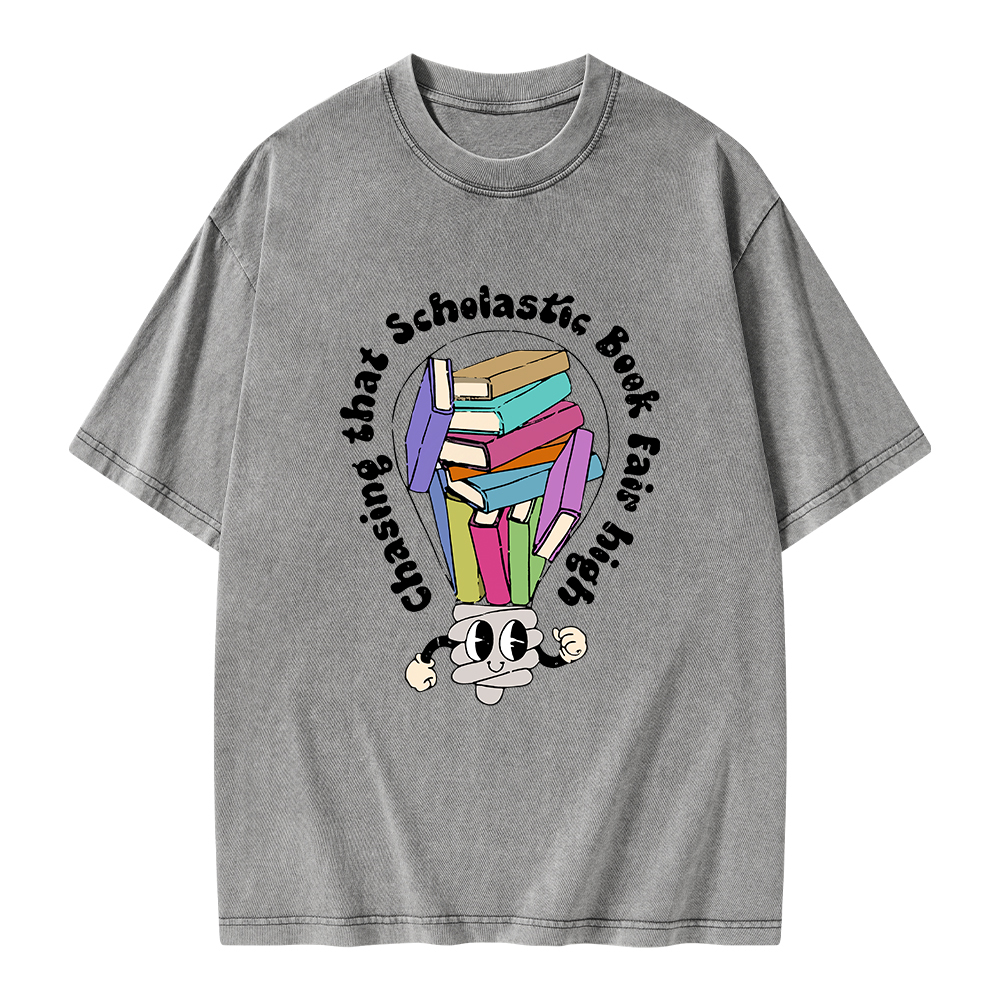 Pagewings Chasing That Scholastic Book Fair High Unisex Washed T-shirt