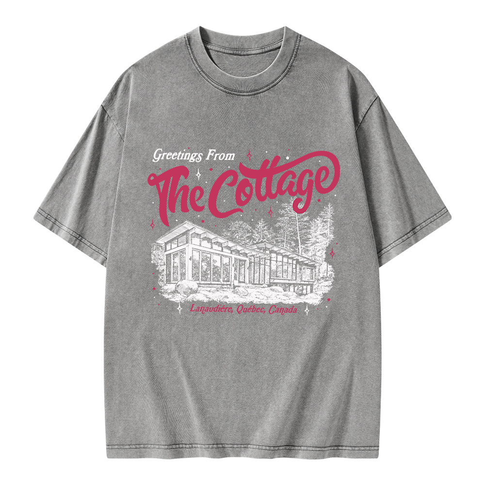 Pagewings Coming To The Cottage Unisex Washed T-shirt