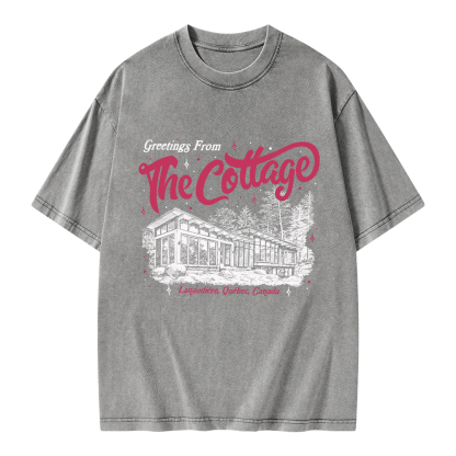 Pagewings Coming To The Cottage Unisex Washed T-shirt