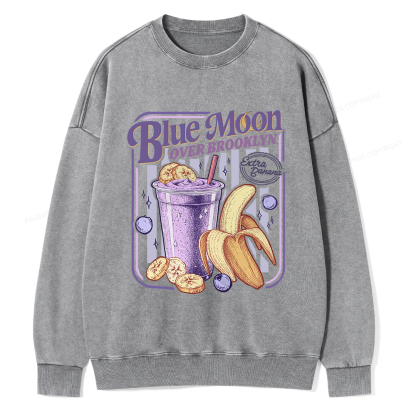 Pagewings Blue Moon Over Brooklyn Washed Sweatshirt