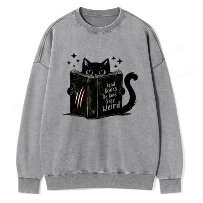 Pagewings Read Books Be Kind Stay Weird Washed Sweatshirt