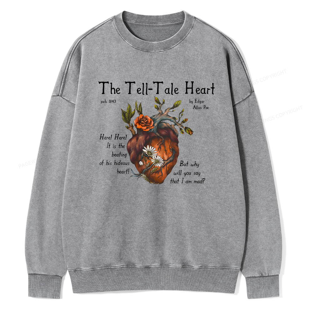 Pagewings Tale Heart Washed Sweatshirt